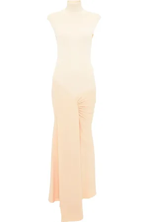 Victoria Beckham Knitted-panel cap-sleeve maxi dress