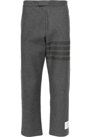 Thom Browne Mid-rise twill tapered trousers