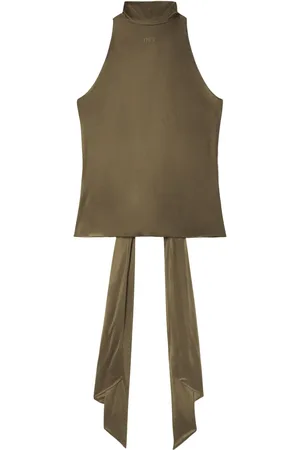 OFF-WHITE Draped-detail jersey top