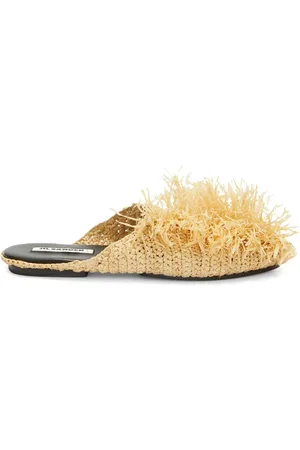 Jil Sander Straw-embellished slippers