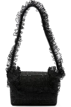 Self-Portrait Crystal-embellished lace-detail shoulder bag