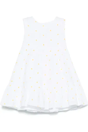 Il gufo Floral-embroidery dress