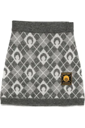 Marine Serre Moon Argyle knit mini skirt