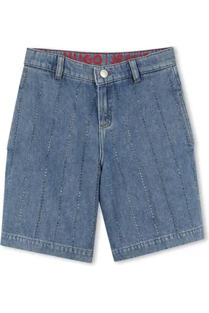 HUGO BOSS Rhinestone-embellished denim shorts