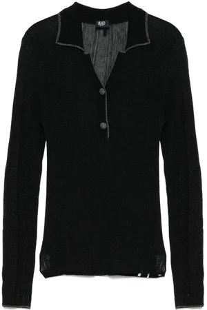 Liu Jo Lurex knit polo shirt