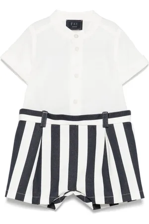 FAY Striped-panel romper