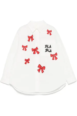 Simonetta Bow-print shirt