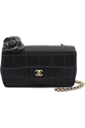 CHANEL 2003-2004 Chocolate Bar Camellia shoulder bag