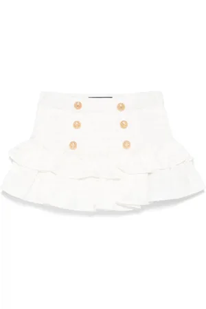 Balmain Embossed-buttons skirt