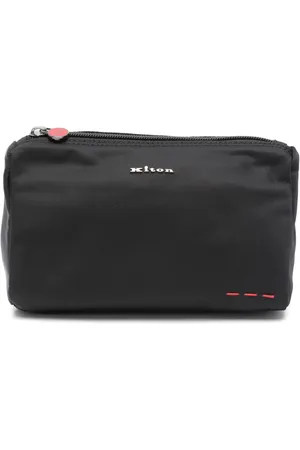 Kiton Logo-lettering wash bag