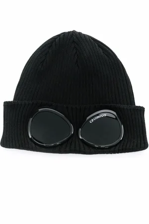 C.P. Company Goggles-embellished ribbed-knit beanie