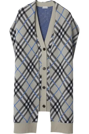 Burberry Checked sleeveless cardigan and scarf