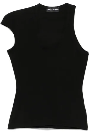 DAVID KOMA Asymmetric-sleeve tank top