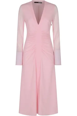 ROTATE Ruched-detail midi dress