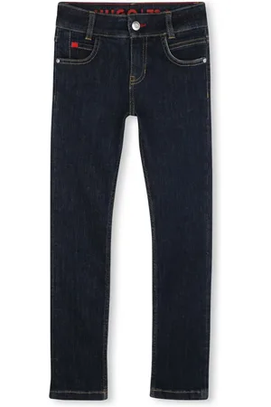 HUGO BOSS Logo-patch tapered jeans