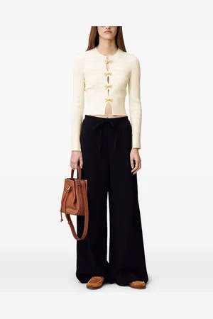 Claudie Pierlot Fine-knit bow-embellished sweater