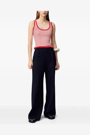 Claudie Pierlot Striped fine-knit tank top
