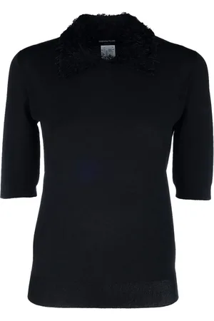 Fabiana Filippi Textured-collar knitted top