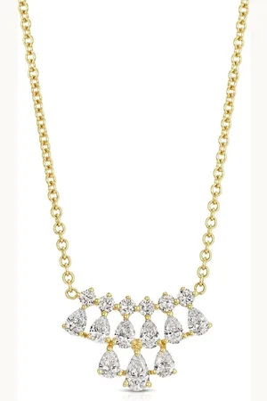 Anita 18K yellow small Daphne diamond necklace