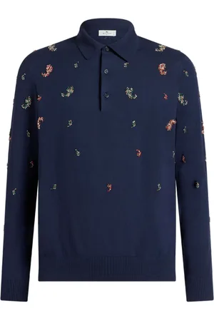 Etro Crystal-detailed mini paisley polo shirt