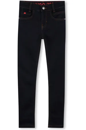 HUGO BOSS Logo-patch tapered jeans