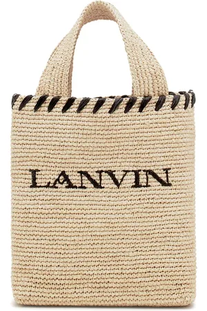 Lanvin Logo-motif raffia tote bag