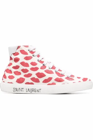 Saint Laurent Court Classic lips-print high-top sneakers