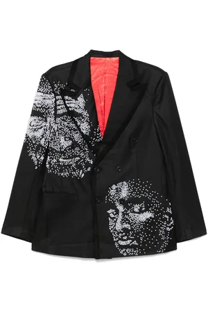 KIDSUPER STUDIOS Beaded faces-motif blazer