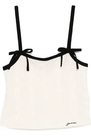 Ganni Bow detailing vest
