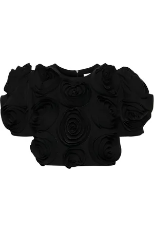Viktor & Rolf Rose-appliqu?? cropped top