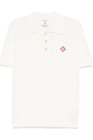 Casablanca Logo-embroidered boucl?? polo shirt