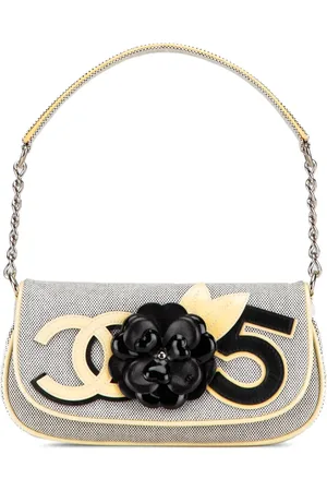 CHANEL 2005-2006 Canvas Camellia CC No. 5 shoulder bag