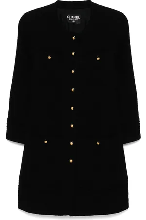 CHANEL 1990s CC-mark-button coat