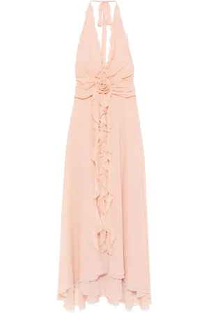 BLUMARINE Floral-appliqué maxi dress
