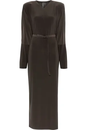 Norma Kamali Dolman side-slit gown