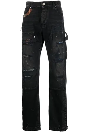 AMIRI PLAID CARPENTER AGED CASUAL PANTS "Aged Black"