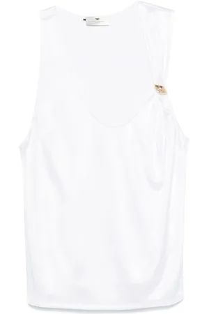 Elisabetta Franchi Logo-brooch tank top