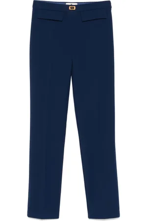 Elisabetta Franchi Logo-plaque crepe trousers