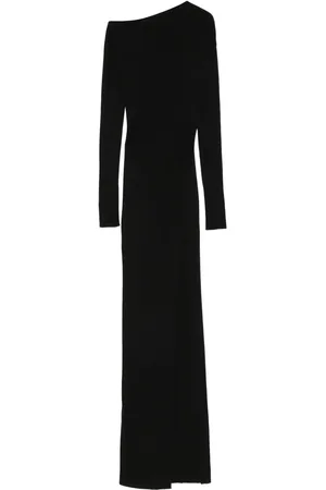 AYA MUSE Asymmetric fine-knit midi dress