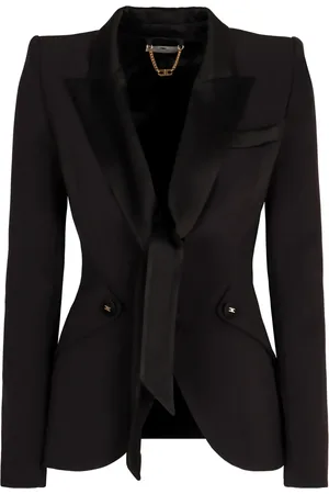 Elisabetta Franchi Satin-lapels crepe blazer