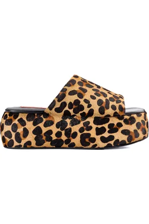 SIMON MILLER Leopard-print slides