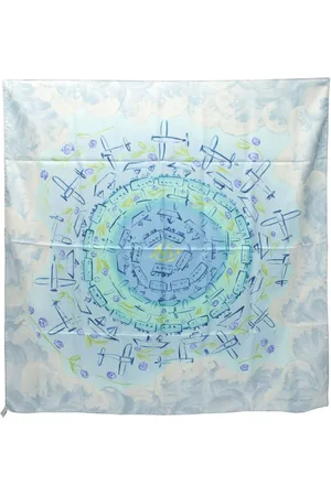 LOUIS VUITTON 2000s illustration-style print scarf