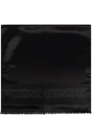 Saint Laurent Logo-jacquard silk scarf