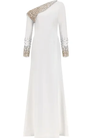 Dina Melwani Crystal-embellished gown