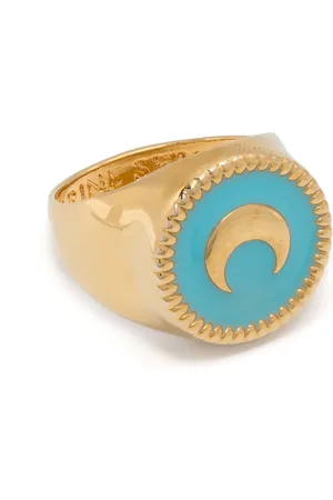 Marine Serre Enamel-detail signet ring
