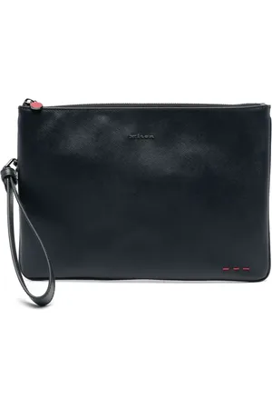 Kiton Logo-lettering clutch bag