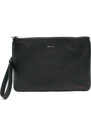 Kiton Logo-lettering clutch bag