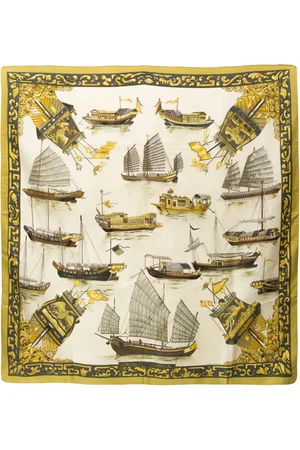 Hermès 1966 Jonques et Sampans by F. de la Perriere silk scarf
