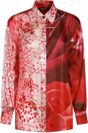 Roberto Cavalli Mix-print shirt