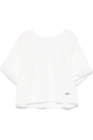 MONNALISA Striped-trim T-shirt